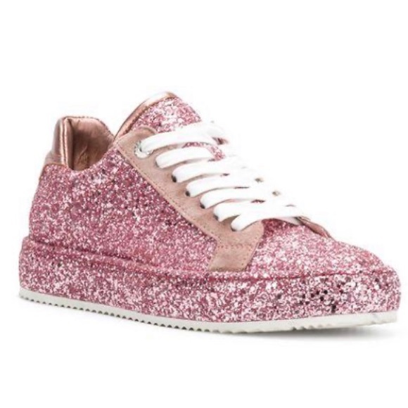 Zadig & Voltaire Dream Glitter Leather Sneaker - Picture 1 of 16